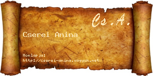Cserei Anina névjegykártya